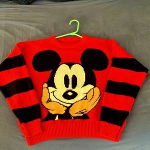 Vintage 80s sweater Mickey Mouse hand knit classic retro Disney